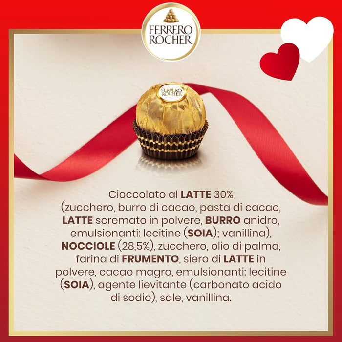 Ferrero Rocher Pirámide de Navidad, 28 Bombones (350g). Un centro de mesa espectacular con el icónico bombón de chocolate y avellanas, perfecto para decorar y compartir en tus fiestas. Ferrero Rocher - ingredientes