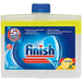 Finish Limpiamáquinas Líquido con Aroma a Limón, Pack de 1 x 250ml. Mantenimiento para 3 meses que elimina la cal y la grasa oculta, dejando un lavavajillas limpio y fresco. Finish - frontal