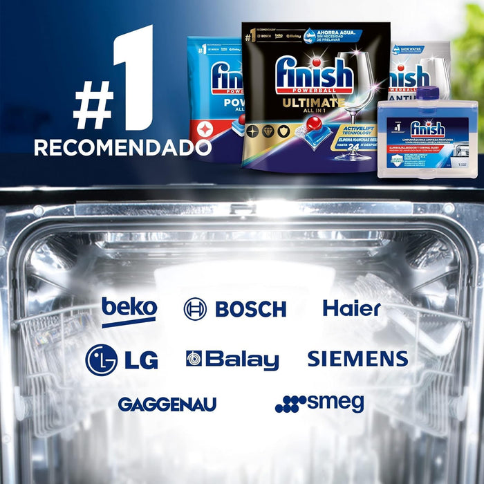 Finish Limpiamáquinas para Lavavajillas, Pack de 12 x 250ml. Elimina la cal, la grasa y el mal olor de las partes ocultas del lavaplatos para un funcionamiento y limpieza óptimos. Finish - zoom