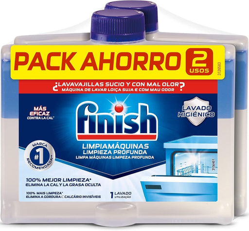 Finish Limpiamáquinas para Lavavajillas, Pack de 12 x 250ml. Elimina la cal, la grasa y el mal olor de las partes ocultas del lavaplatos para un funcionamiento y limpieza óptimos. Finish - pack