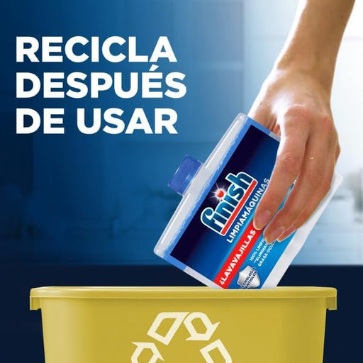 Finish Limpiamáquinas para Lavavajillas, Pack de 2 x 250ml. Elimina la cal, la grasa y el mal olor de las partes ocultas del lavaplatos para un funcionamiento y limpieza óptimos. Finish - pack