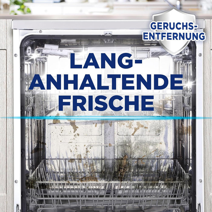 Finish Limpiamáquinas para Lavavajillas, Pack de 4 x 250ml. Elimina la cal, la grasa y el mal olor de las partes ocultas del lavaplatos para un funcionamiento y limpieza óptimos. Finish - uso