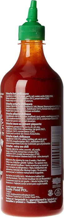Flying Goose Salsa Sriracha Picante (Pack de 2 x 730ml): El formato ahorro de la auténtica salsa de chile tailandesa para dar un toque picante a todos tus platos. Flying Goose - detalle