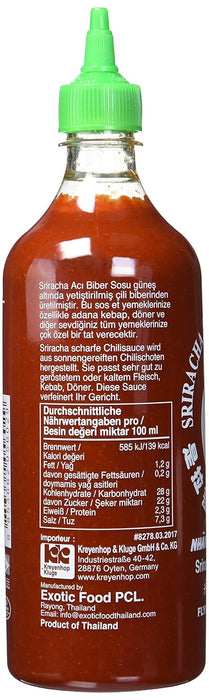 Flying Goose Salsa Sriracha Picante (Pack de 2 x 730ml): El formato ahorro de la auténtica salsa de chile tailandesa para dar un toque picante a todos tus platos. Flying Goose - extra