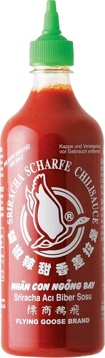 Flying Goose Salsa Sriracha Picante (Pack de 2 x 730ml): El formato ahorro de la auténtica salsa de chile tailandesa para dar un toque picante a todos tus platos. Flying Goose - frontal