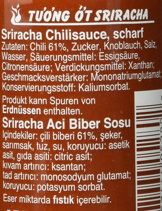 Flying Goose Sriracha Salsa de Chile Picante (455ml): El condimento tailandés original y más famoso para dar un toque de sabor picante y ajo a todos tus platos. Flying Goose - zoom