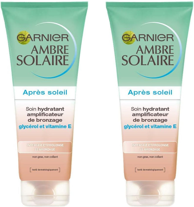 Garnier Ambre Solaire After Sun Hidratante Prolongador del Bronceado (Pack 2x200ml): Enriquecido con glicerol y vitamina E para una piel hidratada y un tono dorado duradero. Garnier - extra