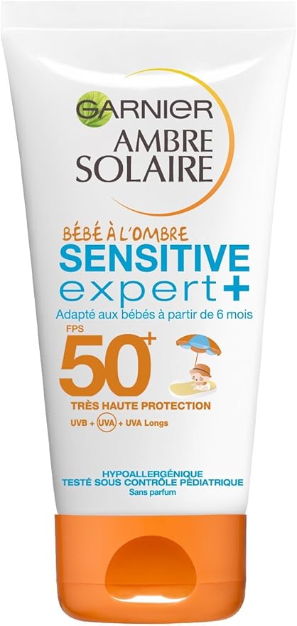 Garnier Ambre Solaire Bebé en la Sombra Crema Protectora Ultra Suave FP50+ (50ml): Especialmente formulada para proteger de los rayos indirectos del sol. Garnier - frontal