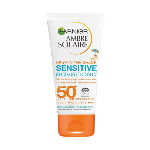 Garnier Ambre Solaire Bebé en la Sombra Crema Protectora Ultra Suave FP50+ (50ml): Especialmente formulada para proteger de los rayos indirectos del sol. Garnier - pack