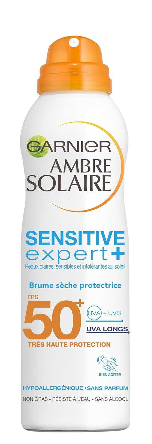 Garnier Ambre Solaire Bruma Protectora Sensitive Expert+ FP50+ (Pack 2x200ml): Muy alta protección para piel sensible con tacto seco, sin perfume e hipoalergénica. Garnier - frontal