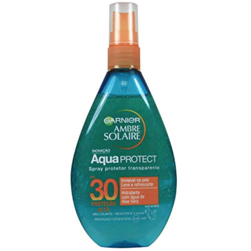 Garnier Delial UV Water Spray Protector Solar Transparente IP30, 150 ml. Bruma bifásica de alta protección para cuerpo y rostro con Aloe Vera ecológico que hidrata 8h. Garnier - pack