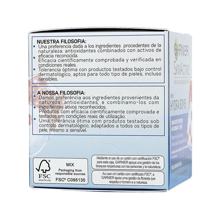 Garnier SkinActive Hydra Bomb Gel de Noche Hidratante, 50ml. Un tratamiento intensivo con ácido hialurónico y goji que regenera y revitaliza la piel mientras duermes. Garnier - detalle