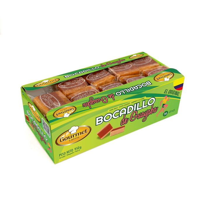 Gourmet Latino Bocadillo de Guayaba, Pack de 36 Unidades (950g). El dulce tradicional colombiano, rico en Vitamina C, ideal como snack energético natural para deportistas y familias. Gl Gourmet Latino - ingredientes