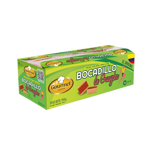 Gourmet Latino Bocadillo de Guayaba, Pack de 36 Unidades (950g). El dulce tradicional colombiano, rico en Vitamina C, ideal como snack energético natural para deportistas y familias. Gl Gourmet Latino - frontal
