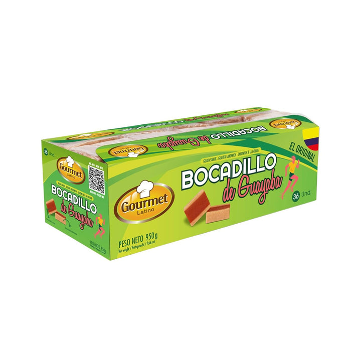 Gourmet Latino Bocadillo de Guayaba, Pack de 36 Unidades (950g). El dulce tradicional colombiano, rico en Vitamina C, ideal como snack energético natural para deportistas y familias. Gl Gourmet Latino - frontal