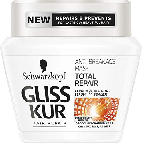 Mascarilla Capilar Anti-Rotura de Gliss Kur (300 ml). Un tratamiento de reparación intensiva que fortalece el cabello, previene la rotura y las puntas abiertas. Gliss - frontal