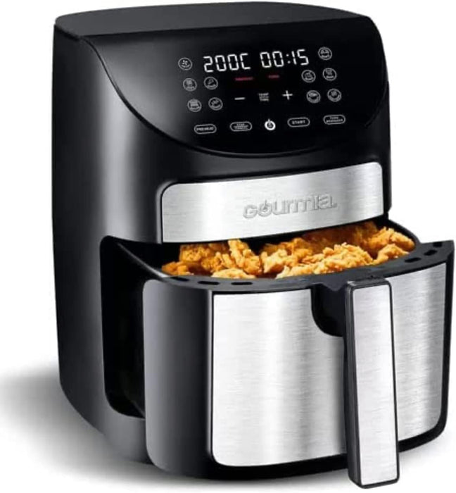 Freidora de Aire Digital Gourmia GAF798 de 6,6 Litros. Cocina de forma saludable con hasta un 80% menos de grasa gracias a su tecnología FryForce 360° y sus 10 funciones. Gourmia - ingredientes