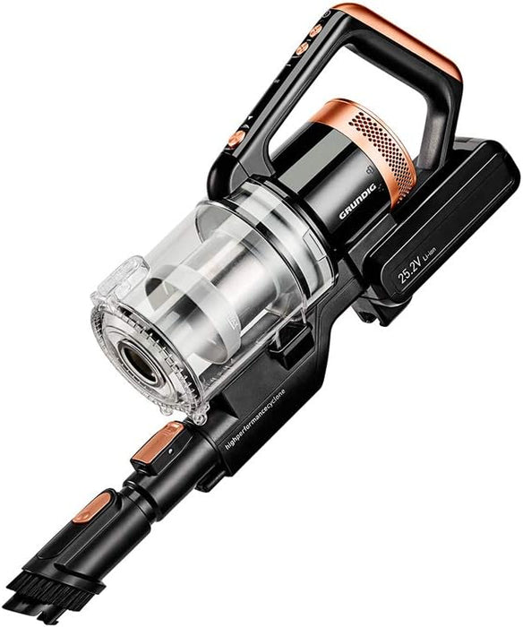 Aspiradora Escoba sin Cable Grundig VCP 3930. Un potente aspirador 2 en 1 con batería de litio de 25,2V, hasta 42 minutos de autonomía y cepillo turbo eléctrico. Grundig - uso