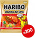 Caja Expositora con 200 Bolsitas Individuales de Mini Ositos de Oro Haribo de 10g. El formato perfecto de gominolas para regalar en fiestas, piñatas y eventos. Haribo - frontal