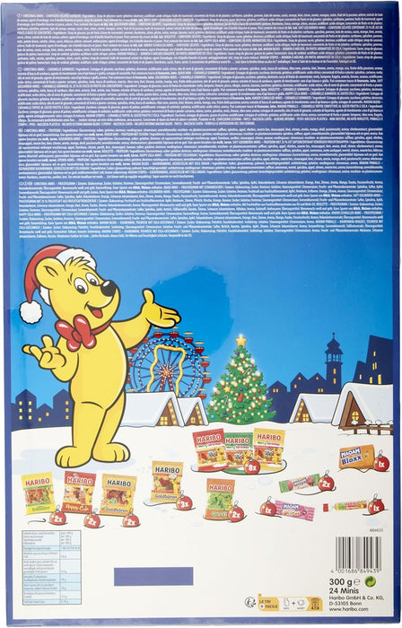 Calendario de Adviento HARIBO con 24 sorpresas de gominolas (300g). La cuenta atrás para Navidad más divertida con una mezcla de los mejores dulces y caramelos de la marca. Haribo - uso