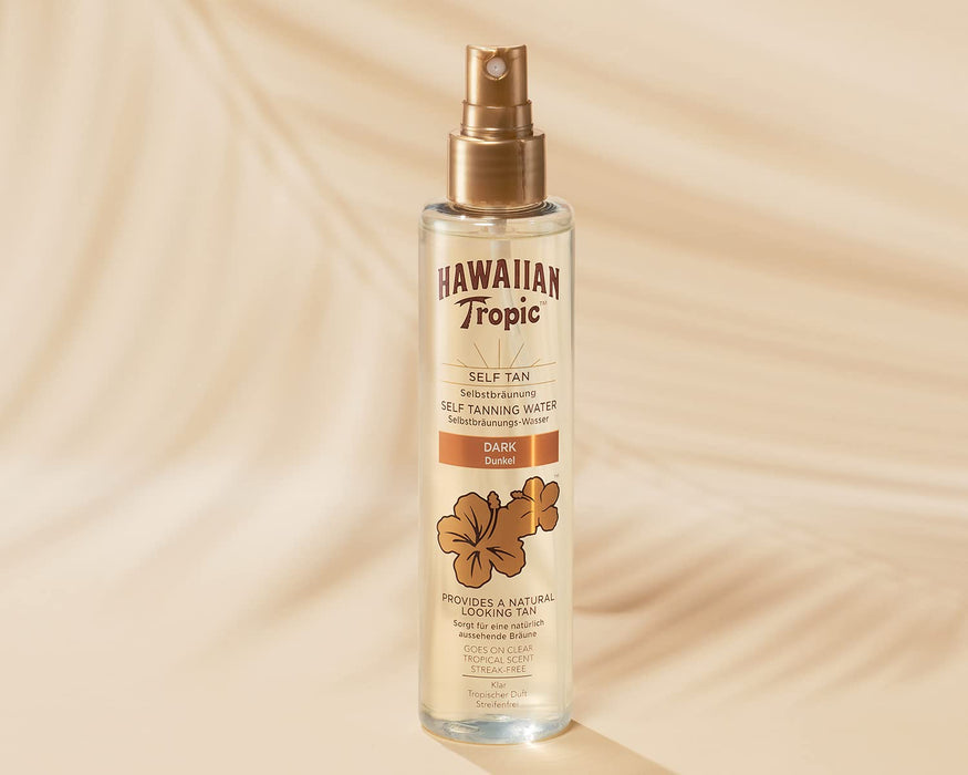 Hawaiian Tropic Agua Autobronceadora Tono Oscuro (190ml): Consigue un bronceado intenso y natural para rostro y cuerpo con esta bruma hidratante ultraligera. Hawaiian Tropic - detalle