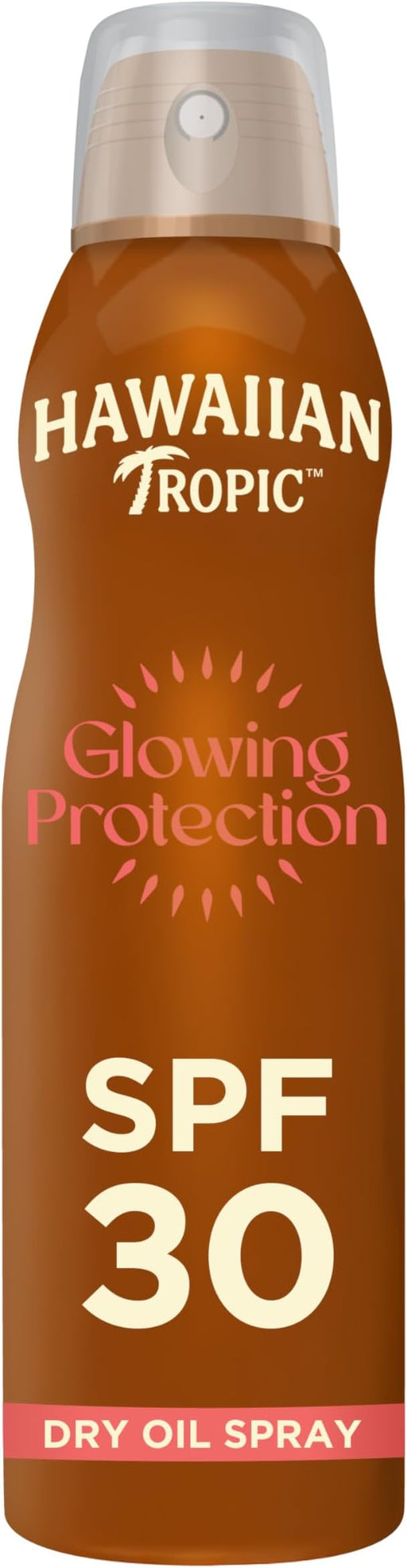 Hawaiian Tropic Protective Bruma Aceite Seco SPF 30, 180 ml. Bronceador en spray con Aceite de Argán para una protección alta, un brillo saludable y un aroma a coco y mango. Hawaiian Tropic - frontal
