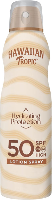 Hawaiian Tropic Silk Hydration Bruma Solar Air Soft SPF 50, 220ml. Disfruta de una protección solar invisible y ultraligera con este spray de vaporización continua que hidrata tu piel. Hawaiian Tropic - zoom