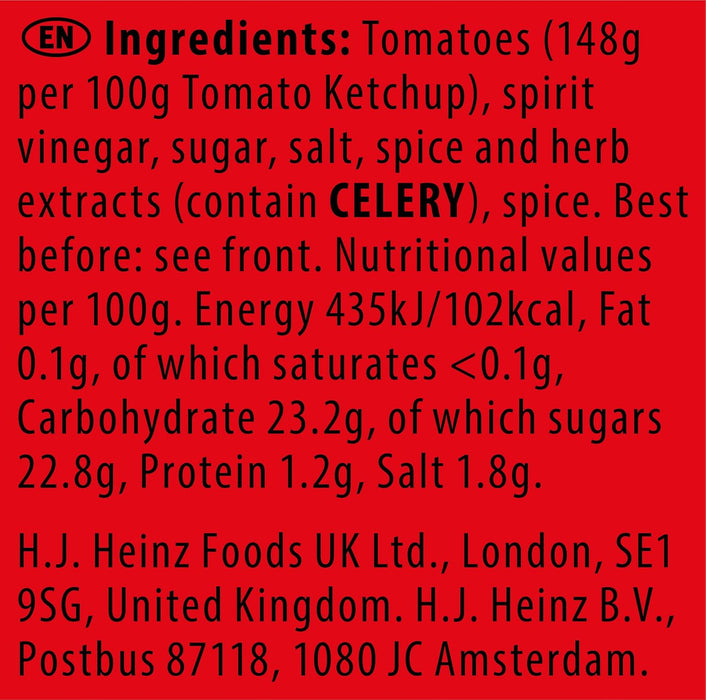 Caja de 50 Sobres Monodosis de Ketchup Heinz (50x12g). El formato individual ideal para llevar, para hostelería o para un control perfecto de las raciones en casa. Heinz - detalle