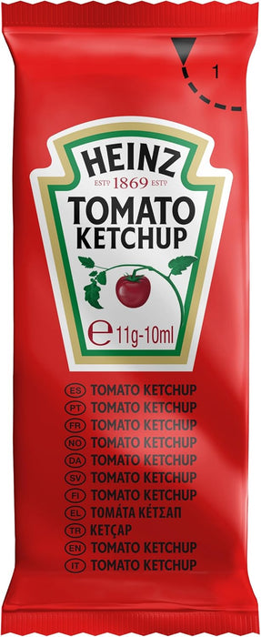 Heinz Ketchup Monodosis de 10ml, Caja de 200 Unidades. El sabor inconfundible del kétchup Heinz en un formato higiénico y práctico, ideal para hostelería, delivery y eventos. Heinz - pack