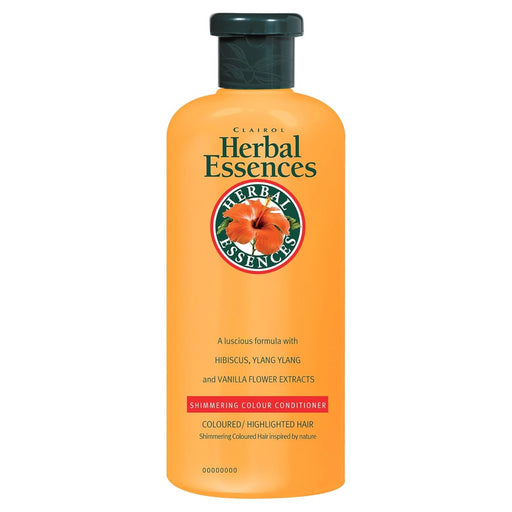 Herbal Essences Acondicionador Color Brillante 400 ml. Revitaliza tu pelo teñido con extractos de hibisco y ylang ylang, para un brillo y una suavidad irresistibles. Herbal Essences - frontal