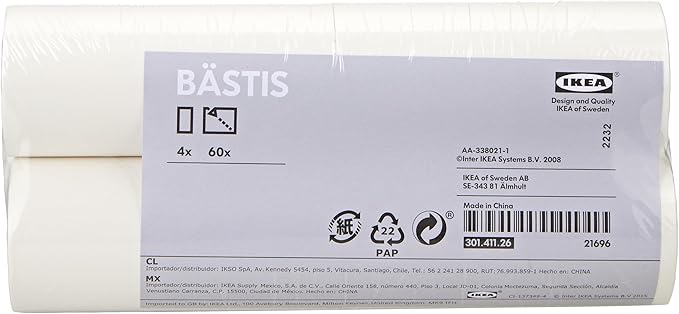 IKEA BÄSTIS Pack de 16 Recambios para Rodillo Quitapelusas. Mantén tu ropa y hogar libres de pelos y polvo. Compatibles con el mango BÄSTIS. Ikea - frontal