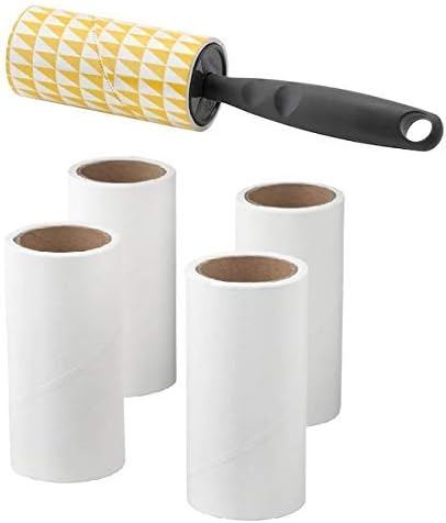 IKEA BÄSTIS Pack de 4 Rodillos Quitapelusas Completos. Mantén uno en casa, en el coche y en la oficina. Cada rodillo incluye 40 hojas adhesivas. Mango gris. Ikea - frontal