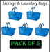 Ikea FRAKTA Pack de 5 Bolsas de Compra Grandes, Azul. La legendaria bolsa multiusos, ultra resistente y versátil, ideal para la compra, mudanzas, almacenaje, lavandería y mucho más. Ikea - detalle