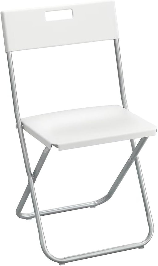 Ikea GUNDE Pack de 2 Sillas Plegables, Blanco. La solución de asientos extra más práctica y económica para tu hogar. Ligeras, resistentes y fáciles de guardar en cualquier rincón. Ikea - frontal