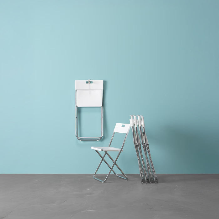 Ikea GUNDE Pack de 2 Sillas Plegables, Blanco. La solución de asientos extra más práctica y económica para tu hogar. Ligeras, resistentes y fáciles de guardar en cualquier rincón. Ikea - zoom