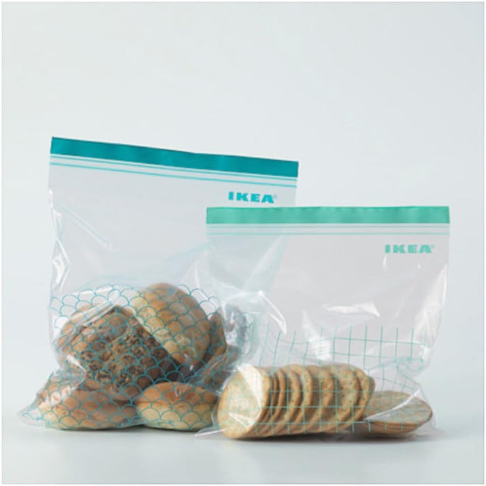 Ikea ISTAD Pack de 30 Bolsas de Congelación Grandes y Reutilizables. Incluye 15 bolsas de 6L y 15 de 4,5L, perfectas para almacenar grandes alimentos, ropa o para organizar tus viajes. Ikea - extra