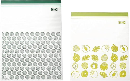 Ikea ISTAD Pack de 30 Bolsas de Congelación Grandes y Reutilizables. Incluye 15 bolsas de 6L y 15 de 4,5L, perfectas para almacenar grandes alimentos, ropa o para organizar tus viajes. Ikea - frontal