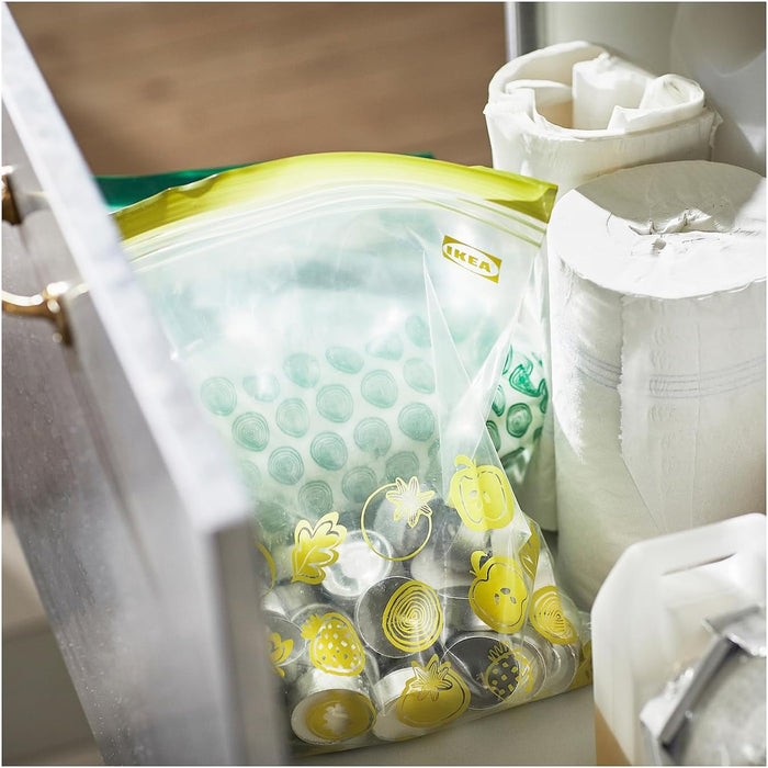 Ikea ISTAD Pack de 30 Bolsas de Congelación Grandes y Reutilizables. Incluye 15 bolsas de 6L y 15 de 4,5L, perfectas para almacenar grandes alimentos, ropa o para organizar tus viajes. Ikea - ingredientes