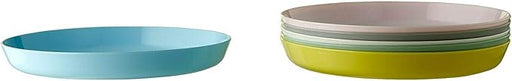 Ikea KALAS Set de 6 Platos de Plástico para Niños, Colores Pastel. La vajilla ideal para que los niños coman solos, con borde alto para evitar derrames. Resistente, apilable y segura. Ikea - frontal