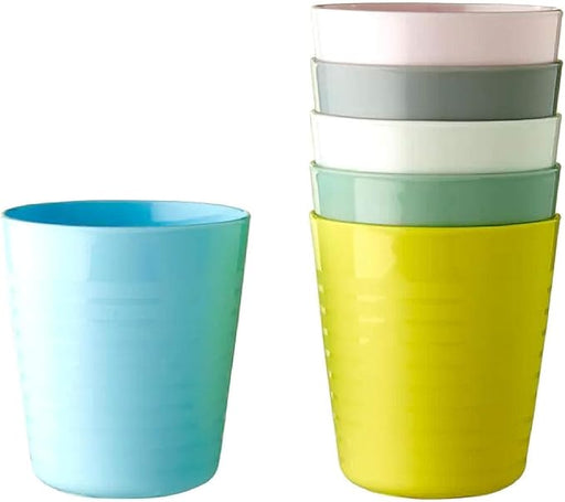 Ikea KALAS Set de 6 Vasos de Plástico para Niños, Multicolor. La vajilla reutilizable perfecta para el día a día y las fiestas infantiles. Irrompibles, apilables y muy coloridos. Ikea - frontal