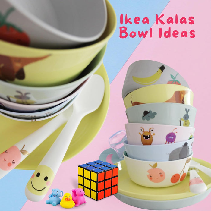 Ikea KALAS Vajilla Infantil Completa de 36 Piezas, Multicolor. Incluye 6 platos, 6 cuencos, 6 vasos y 18 cubiertos. Duradera, apilable y perfecta para las comidas diarias y fiestas. Ikea - uso