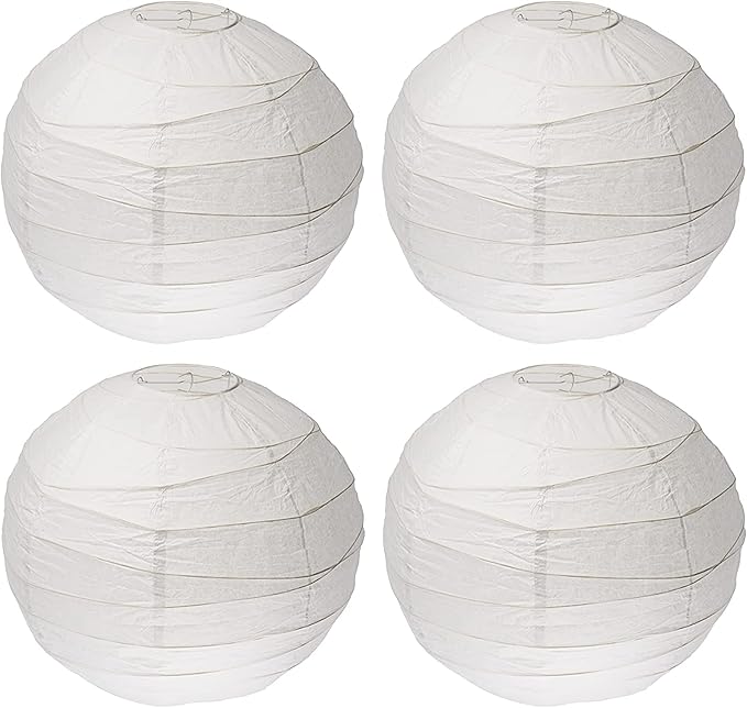 Ikea REGOLIT Pack de 4 Pantallas para Lámpara de Techo, 45 cm. Crea una iluminación ambiental armoniosa y de diseño en tu hogar con este set de 4 icónicas lámparas de papel de arroz. Ikea - frontal