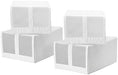 IKEA SKUBB Pack de 4 Cajas para Zapatos, organizadores apilables en color blanco (22x34x16 cm) con ventana de malla y cierre de velcro para un armario ordenado. Ikea - pack