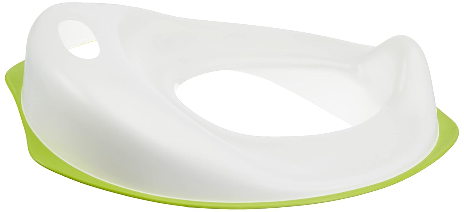 IKEA TOSSIG Asiento Reductor de Inodoro para Niños, Blanco/Verde. Adaptador de WC infantil seguro y cómodo con base antideslizante para aprender a ir al baño. Ikea - detalle