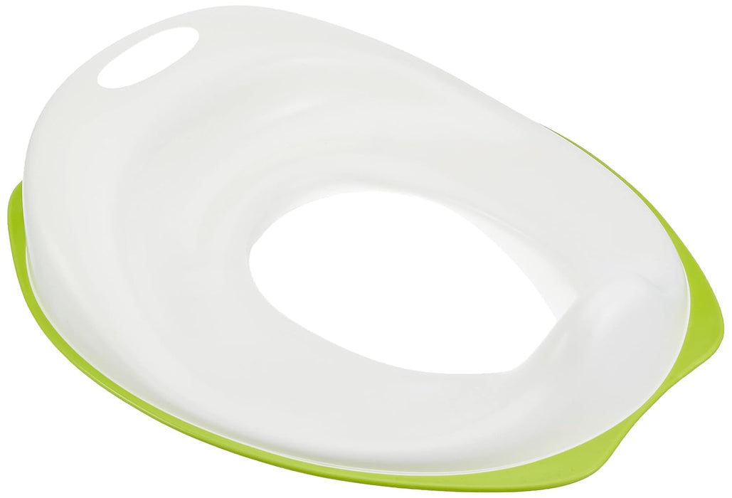 IKEA TOSSIG Asiento Reductor de Inodoro para Niños, Blanco/Verde. Adaptador de WC infantil seguro y cómodo con base antideslizante para aprender a ir al baño. Ikea - frontal