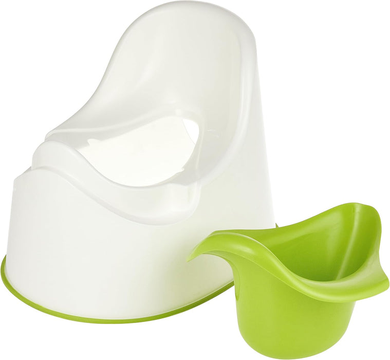 Orinal Infantil IKEA LOCKIG, diseño ergonómico y seguro en plástico blanco, con base antideslizante para ayudar a tu peque a dejar el pañal con total confianza. Ikea - pack