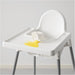 Trona para bebé IKEA ANTILOP, color blanco. Diseño seguro y funcional con patas de acero, cinturón de seguridad y bandeja extraíble. Ideal para hogar y restaurantes. Ikea - ingredientes
