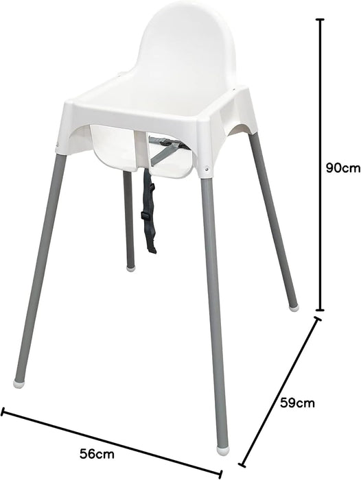 Trona para Bebé IKEA ANTILOP en color blanco, una silla alta segura y funcional con cinturón de seguridad incluido, fácil de desmontar, transportar y limpiar. Ikea - uso