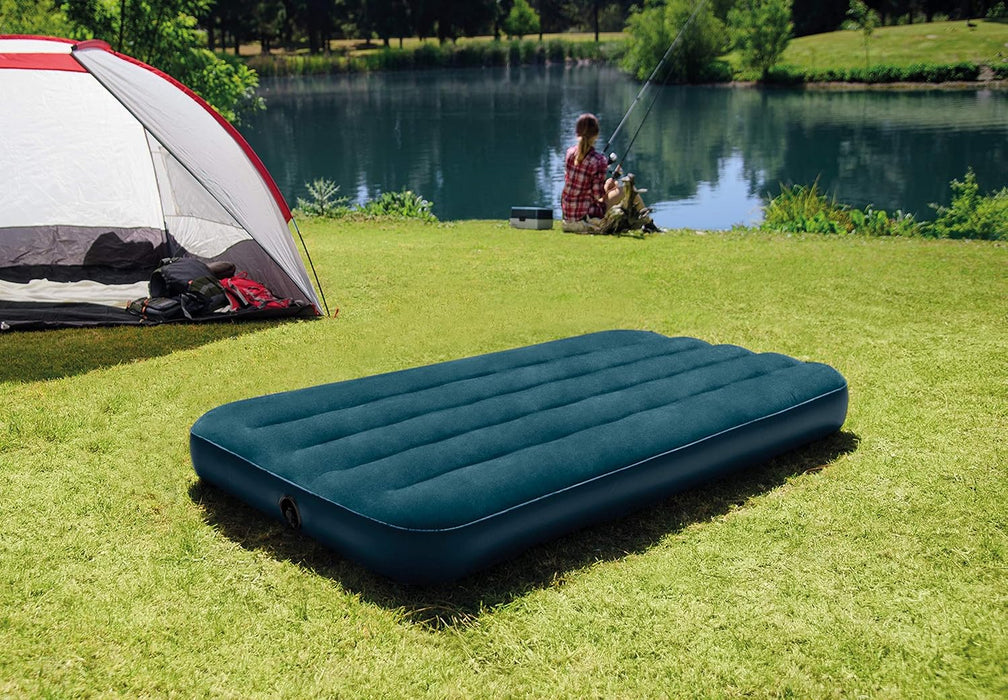 Colchón Hinchable Individual Intex con Tecnología Fiber-Tech. Una cama de aire para una persona con soporte equilibrado, superficie flocada y un plegado que no ocupa espacio. Intex - detalle