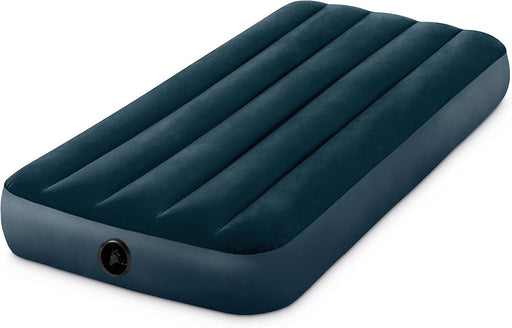 Colchón Hinchable Individual Intex con Tecnología Fiber-Tech. Una cama de aire para una persona con soporte equilibrado, superficie flocada y un plegado que no ocupa espacio. Intex - pack